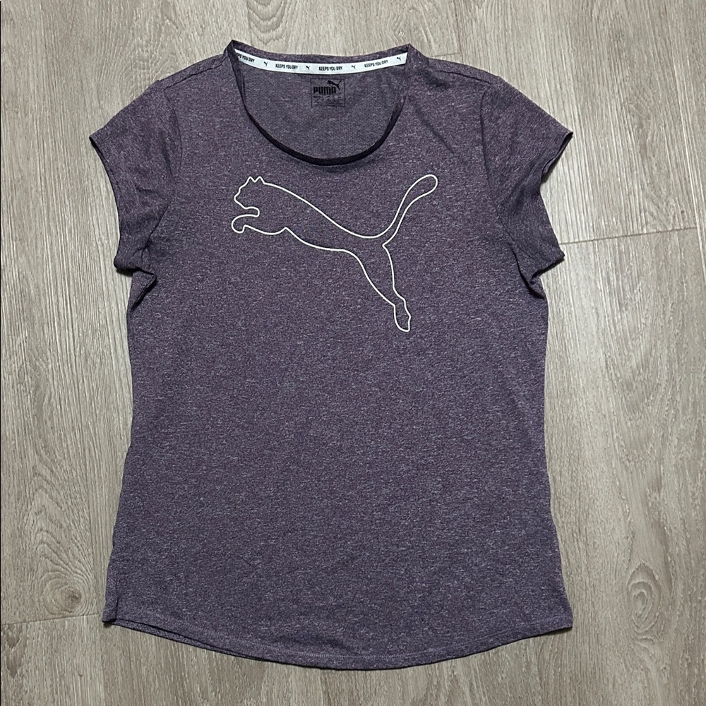 Puma Women's Heathered Purple Short Sleeve Tee